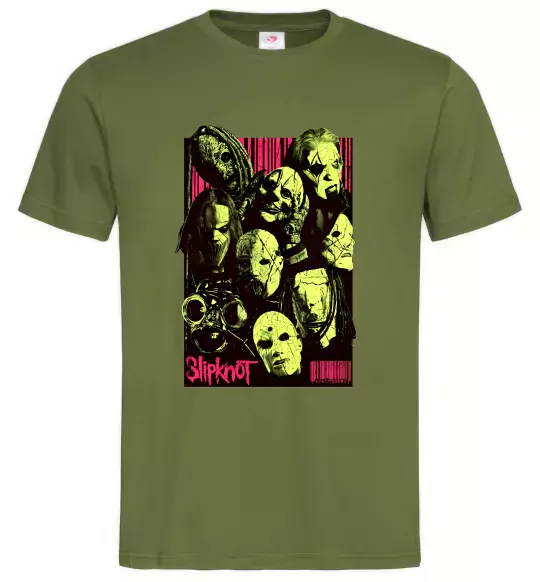 Чоловіча футболка Slipknot poster Оливковий фото