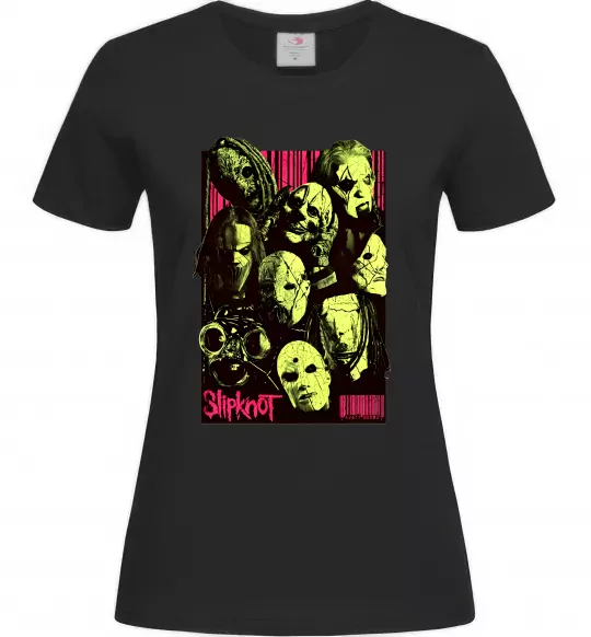 Жіноча футболка Slipknot poster Чорний фото
