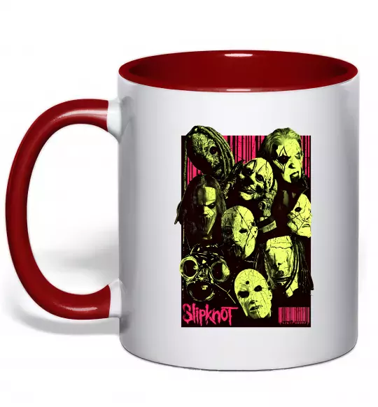 Чашка с цветной ручкой Slipknot poster Красный фото