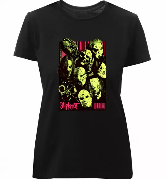 Женская премиум футболка Slipknot poster Черный фото