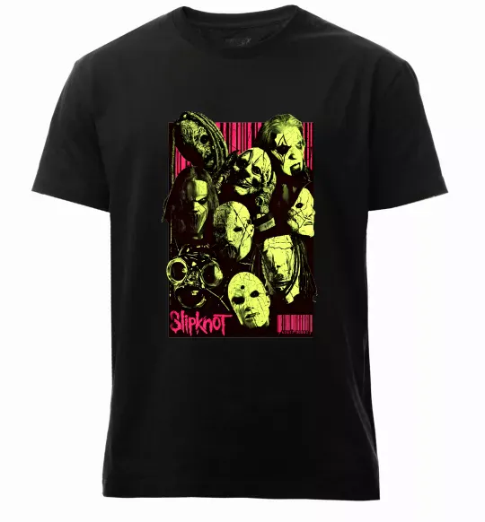 Чоловіча преміум футболка Slipknot poster Чорний фото