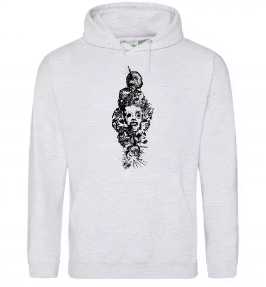 Женская толстовка (худи) Slipknot members Серый меланж фото