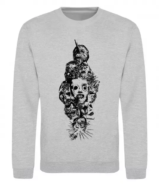 Свитшот Slipknot members Серый меланж фото