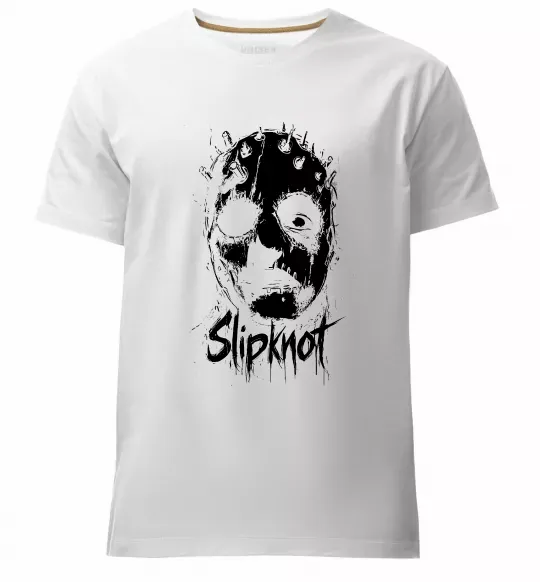 Чоловіча преміум футболка Slipknot Mask Білий фото