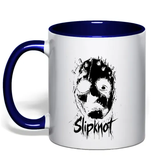 Чашка с цветной ручкой Slipknot Mask Глубокий темно-синий фото