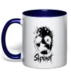 Чашка с цветной ручкой Slipknot Mask Глубокий темно-синий фото