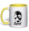 Чашка с цветной ручкой Slipknot Mask Лимонный фото