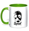 Чашка с цветной ручкой Slipknot Mask Лаймовый фото