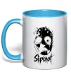 Чашка с цветной ручкой Slipknot Mask Голубой фото