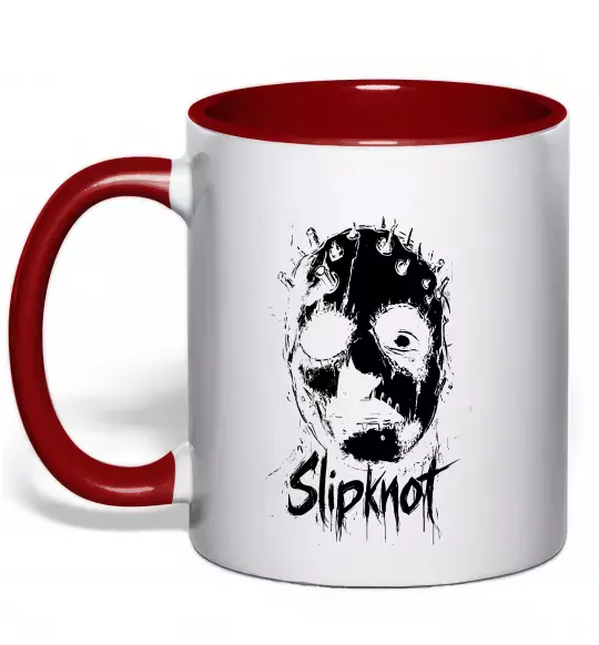 Чашка с цветной ручкой Slipknot Mask Красный фото
