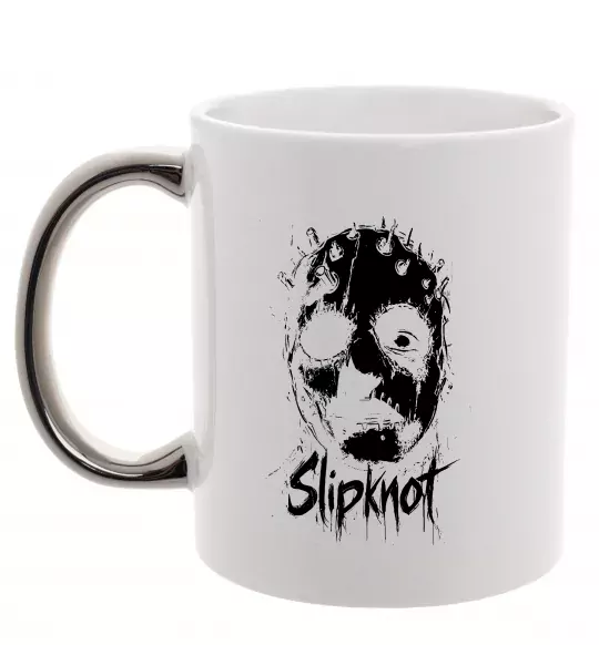 Чашка с цветной ручкой Slipknot Mask Серебро фото