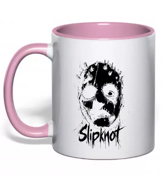 Чашка с цветной ручкой Slipknot Mask Нежно розовый фото