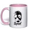 Чашка с цветной ручкой Slipknot Mask Нежно розовый фото