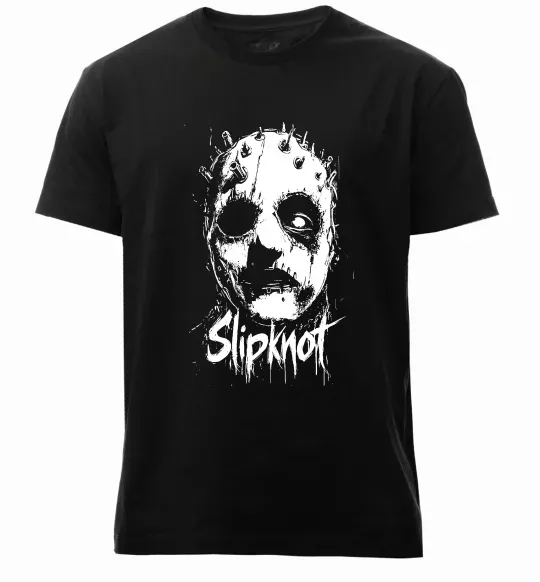 Чоловіча преміум футболка Slipknot Mask Чорний фото