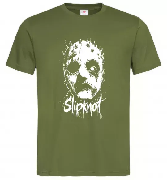 Чоловіча футболка Slipknot Mask Оливковий фото