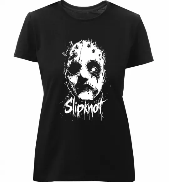 Жіноча преміум футболка Slipknot Mask Чорний фото