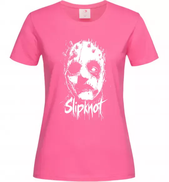 Жіноча футболка Slipknot Mask Яскраво-рожевий фото