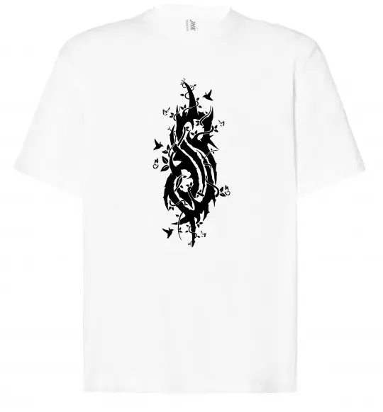 Футболка Оверсайз Slipknot logo nature Білий фото
