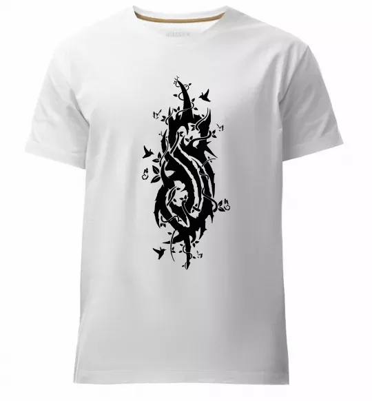 Мужская премиум футболка Slipknot logo nature Белый фото