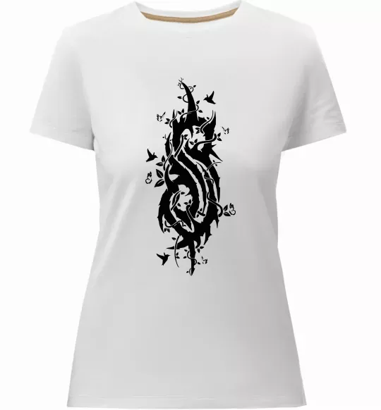 Женская премиум футболка Slipknot logo nature Белый фото