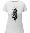 Женская премиум футболка Slipknot logo nature Белый фото
