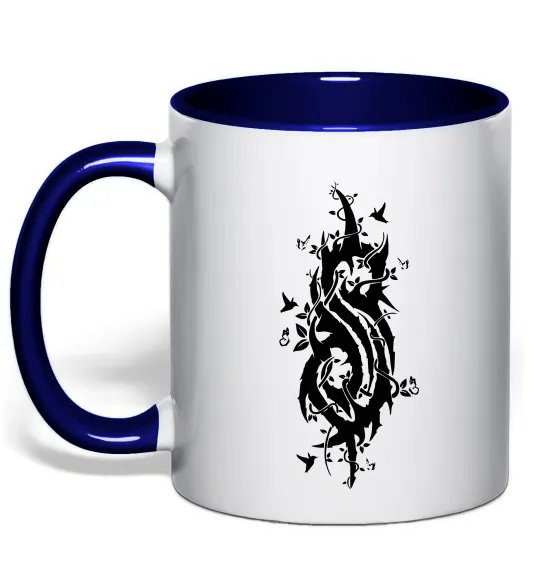 Чашка с цветной ручкой Slipknot logo nature Глубокий темно-синий фото