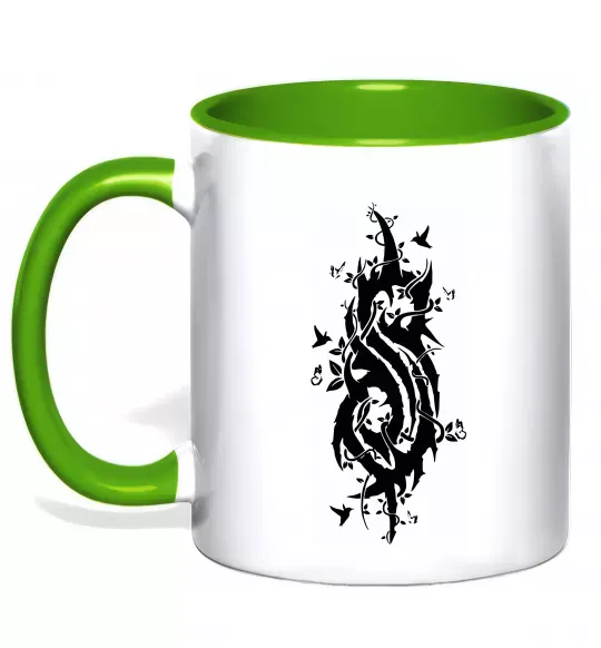 Чашка с цветной ручкой Slipknot logo nature Зеленый фото