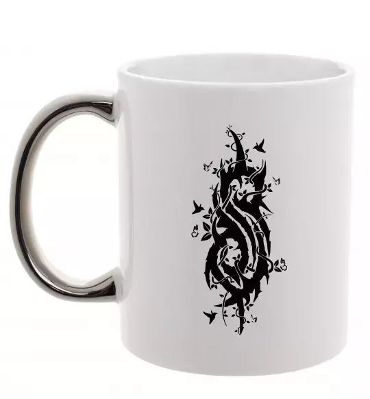 Чашка с цветной ручкой Slipknot logo nature Серебро фото