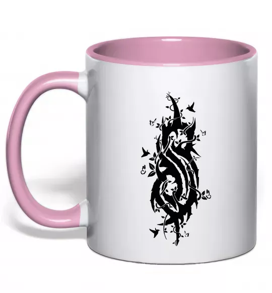 Чашка с цветной ручкой Slipknot logo nature Нежно розовый фото