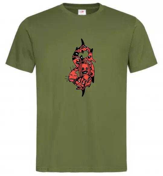 Чоловіча футболка Slipknot logo art Оливковий фото