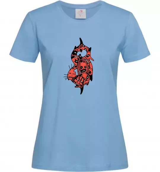 Женская футболка Slipknot logo art Голубой фото