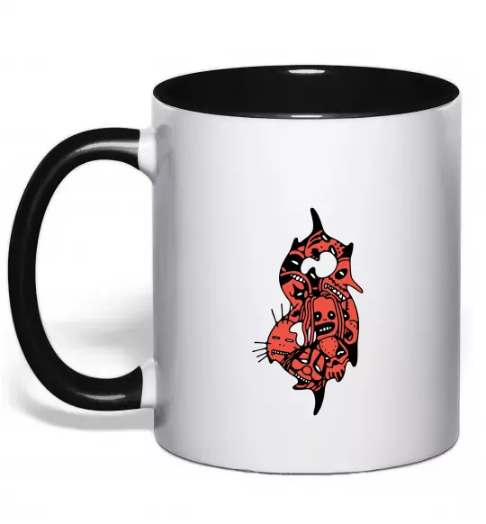 Чашка с цветной ручкой Slipknot logo art Черный фото