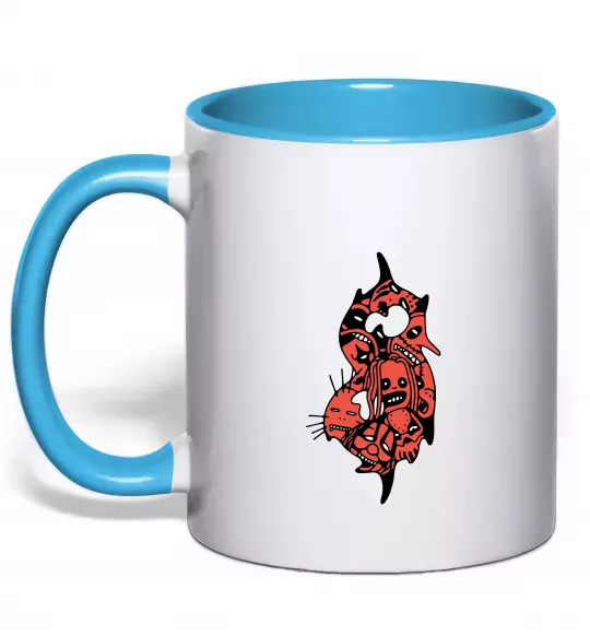 Чашка с цветной ручкой Slipknot logo art Голубой фото