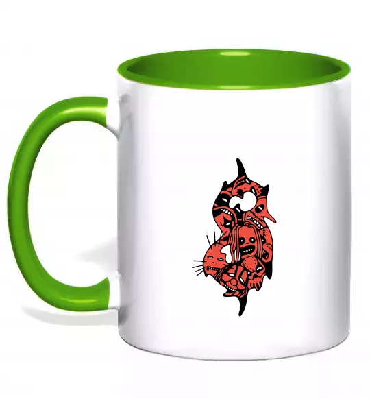 Чашка с цветной ручкой Slipknot logo art Зеленый фото