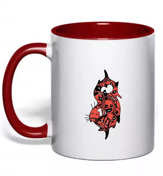 Чашка с цветной ручкой Slipknot logo art Красный фото