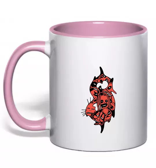 Чашка с цветной ручкой Slipknot logo art Нежно розовый фото
