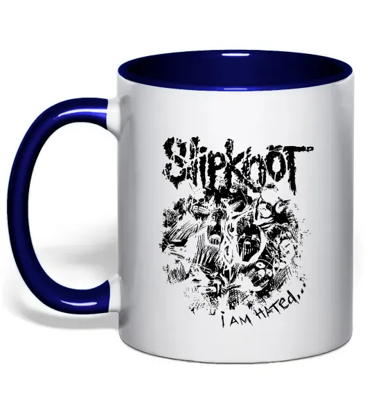 Чашка з кольоровою ручкою Slipknot I am hated Глибокий темно-синій фото