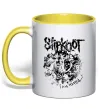 Чашка с цветной ручкой Slipknot I am hated Лимонный фото