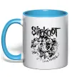Чашка з кольоровою ручкою Slipknot I am hated Блакитний фото