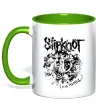 Чашка з кольоровою ручкою Slipknot I am hated Зелений фото