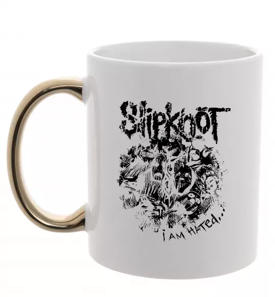 Чашка з кольоровою ручкою Slipknot I am hated Золото фото