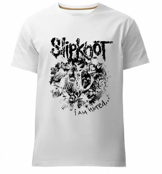 Мужская премиум футболка Slipknot I am hated Белый фото