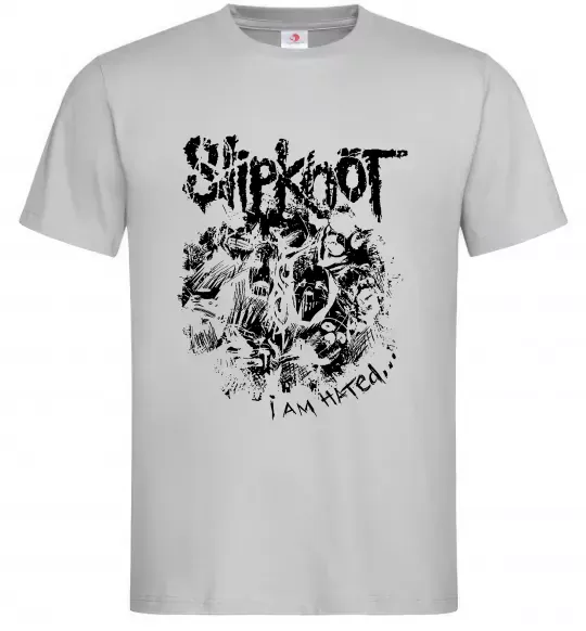 Мужская футболка Slipknot I am hated Серый фото