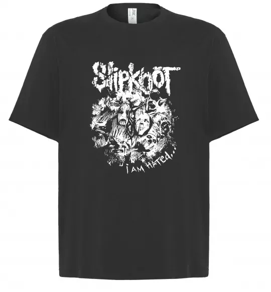 Футболка Оверсайз Slipknot I am hated Чорний фото