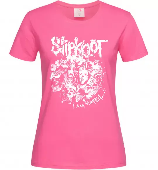 Жіноча футболка Slipknot I am hated Яскраво-рожевий фото