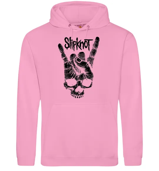 Мужская толстовка (худи) Slipknot hand skull Розовый фото