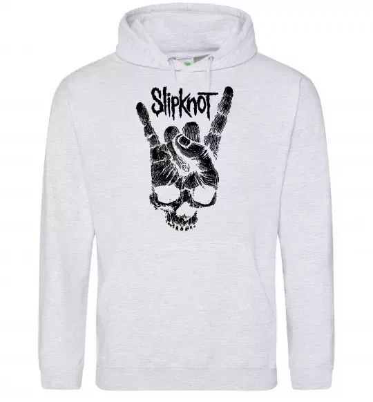 Жіноча толстовка (худі) Slipknot hand skull Сірий меланж фото