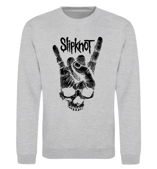 Світшот Slipknot hand skull Сірий меланж фото