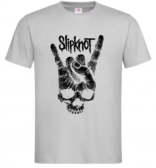 Мужская футболка Slipknot hand skull Серый фото