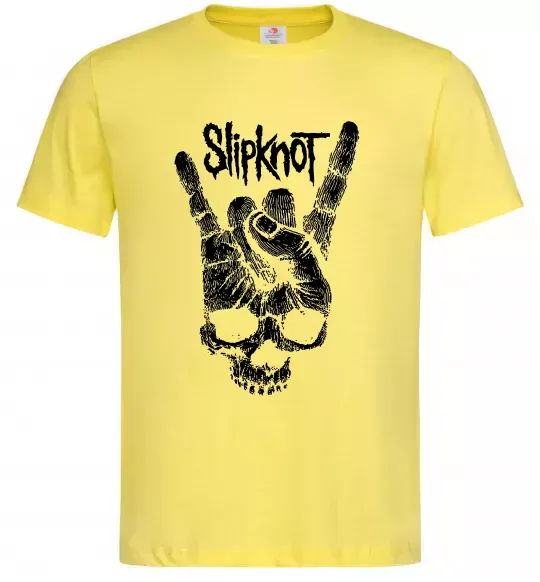 Мужская футболка Slipknot hand skull Лимонный фото